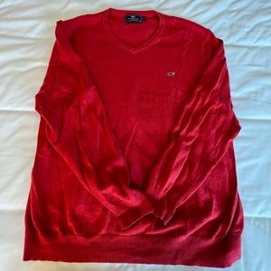 Vineyard Vines Red Cotton and Cashmere Crewneck Sweater XXL